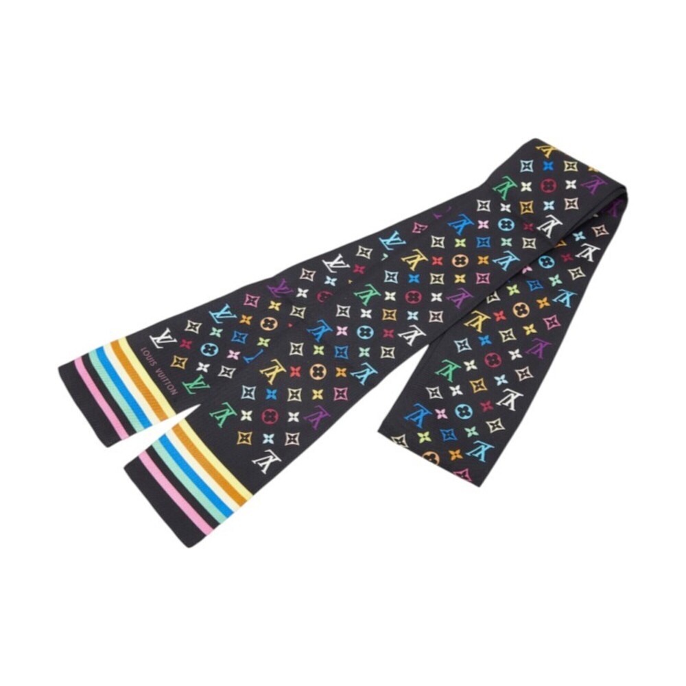 Louis Vuitton Monogram Bandeau Narrow Scarf M71992 Multicolor Black Women's L...